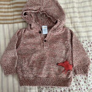 Y2K Vintage 2004 Gymboree Red and Cream Knit Sweater size 6-12 months